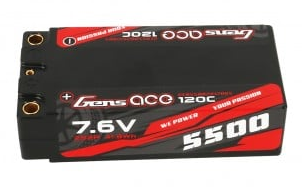 Battery LiPo GENS 5500 mAh 2S 7.6V 120C (Gens Ace Hard Case)